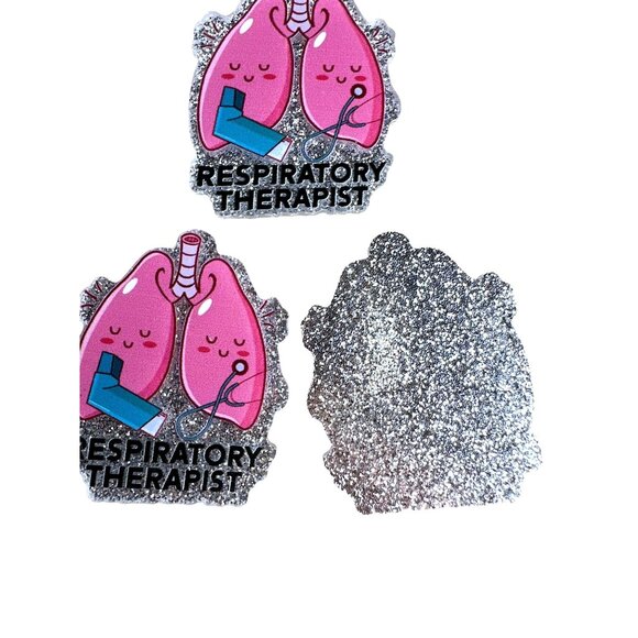 10 pc glitter Respiratory Therapist Pulmonology  RN Nurse acrylic flat back char - Picture 2 of 3